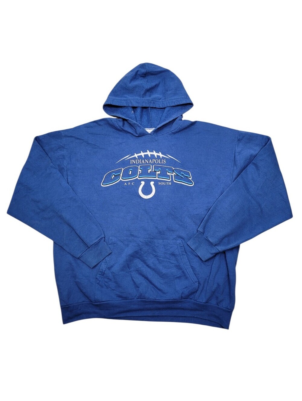 Vintage NFL Indianapolis Colts Afc South Blue Classic Logo Hoodie Size: XL